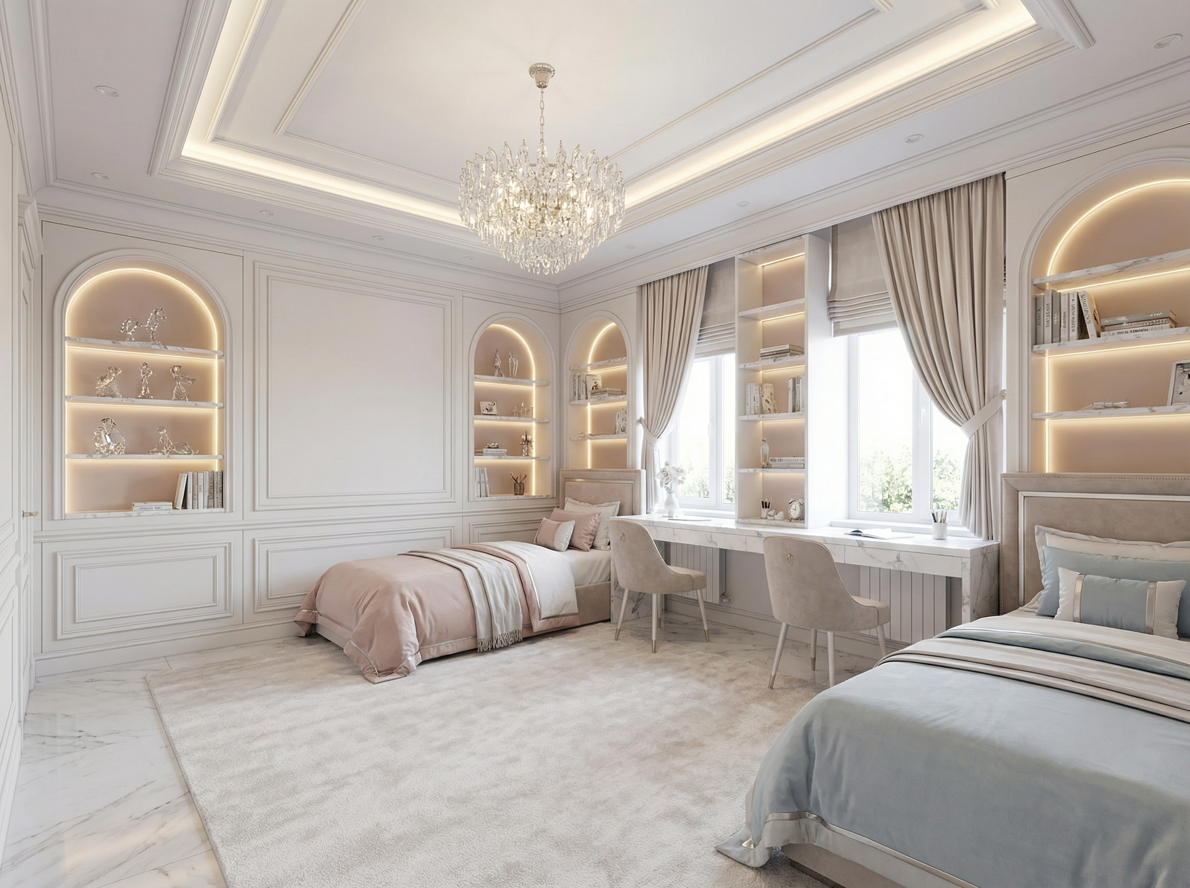 Дизайн детской в стиле Классика — фото интерьера от нейросети RoomGPT