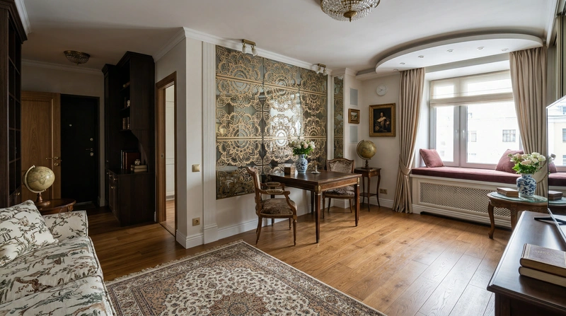 Дизайн интерьера в стиле Классика — Гостиная от нейросети RoomGPT