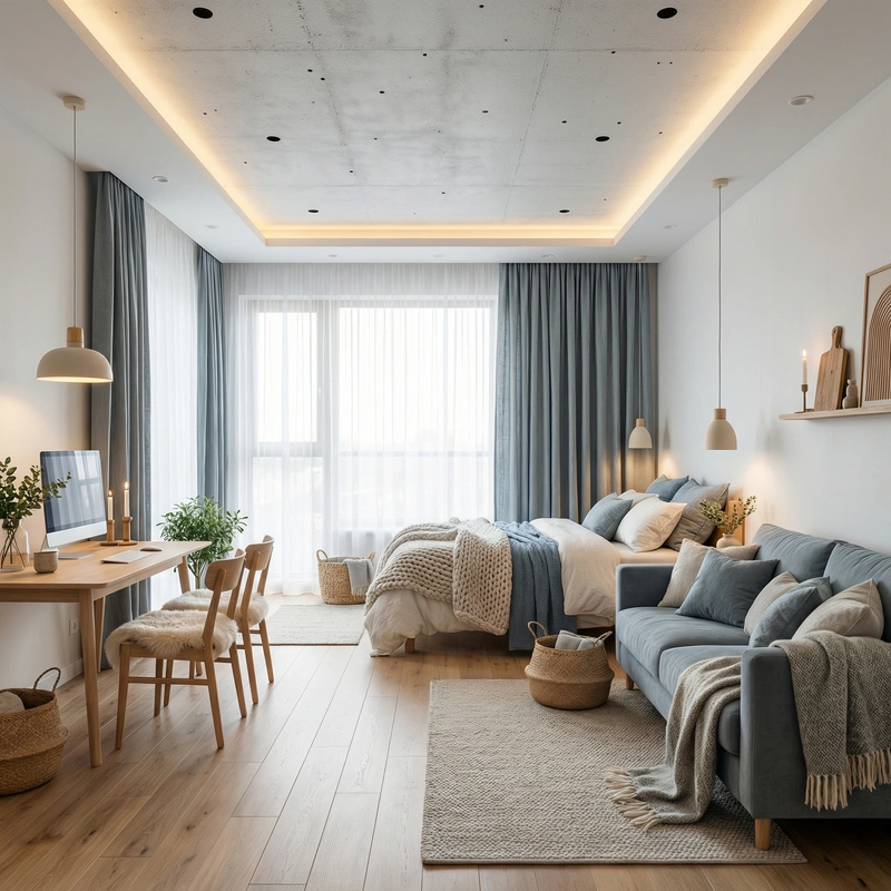 Дизайн интерьера в стиле Хюгге — Гостиная от нейросети RoomGPT