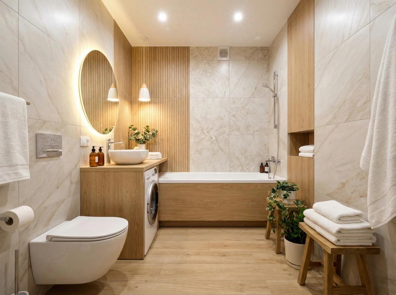 Дизайн интерьера в стиле Сканди — Ванная от нейросети RoomGPT