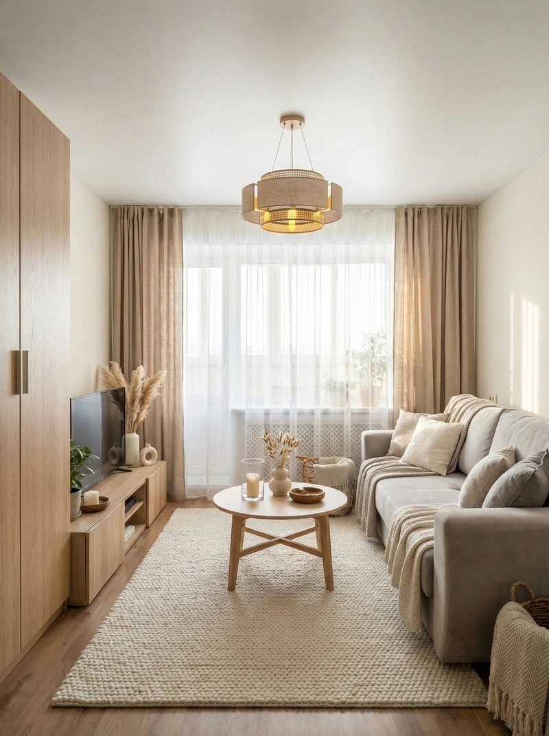 Дизайн интерьера в стиле Хюгге — Гостиная от нейросети RoomGPT