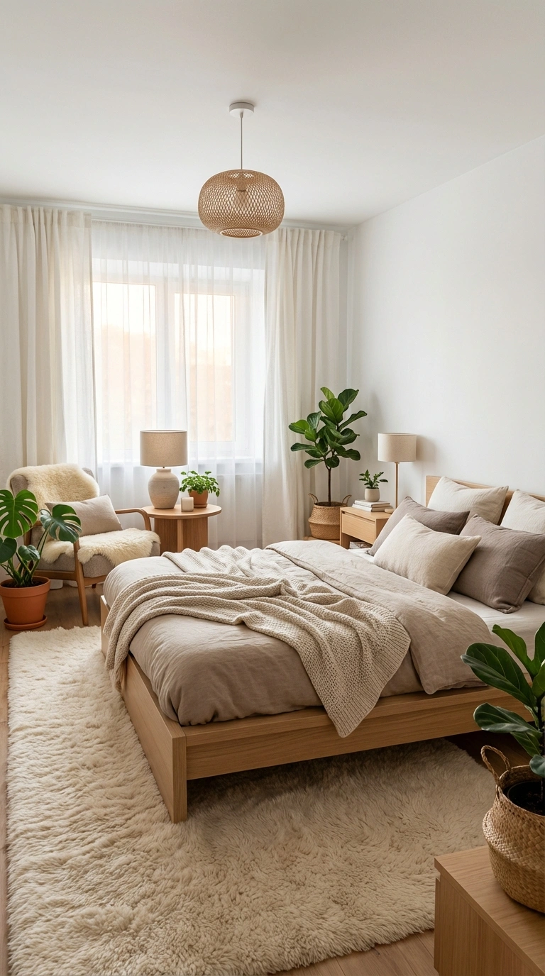 Дизайн интерьера в стиле Хюгге — Спальня от нейросети RoomGPT