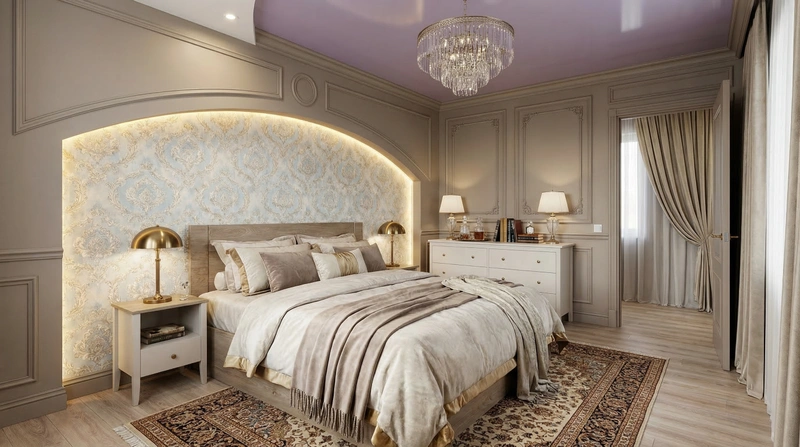Дизайн интерьера в стиле Классика — Спальня от нейросети RoomGPT