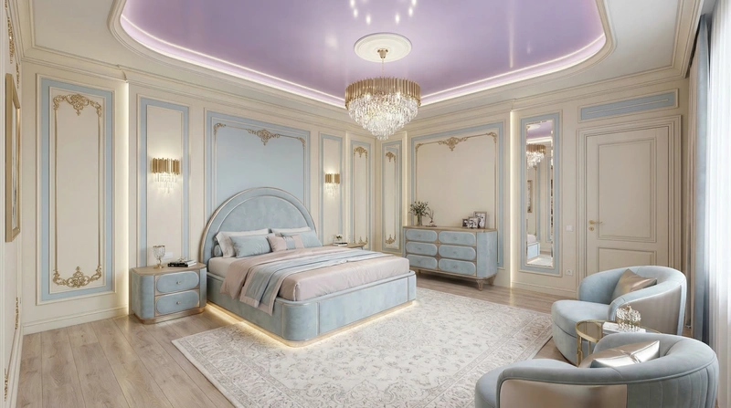 Дизайн интерьера в стиле Неоклассика — Спальня от нейросети RoomGPT
