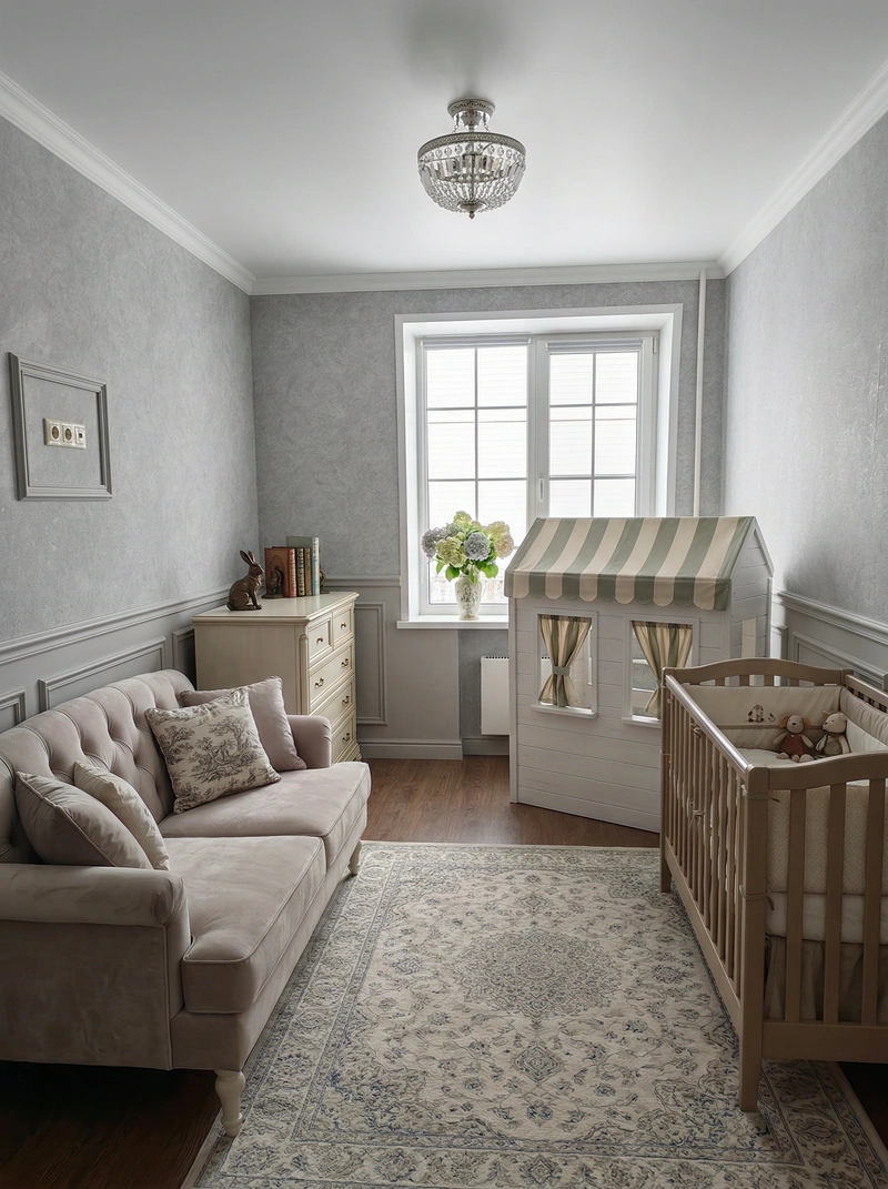 Дизайн интерьера в стиле Классика — Детская от нейросети RoomGPT