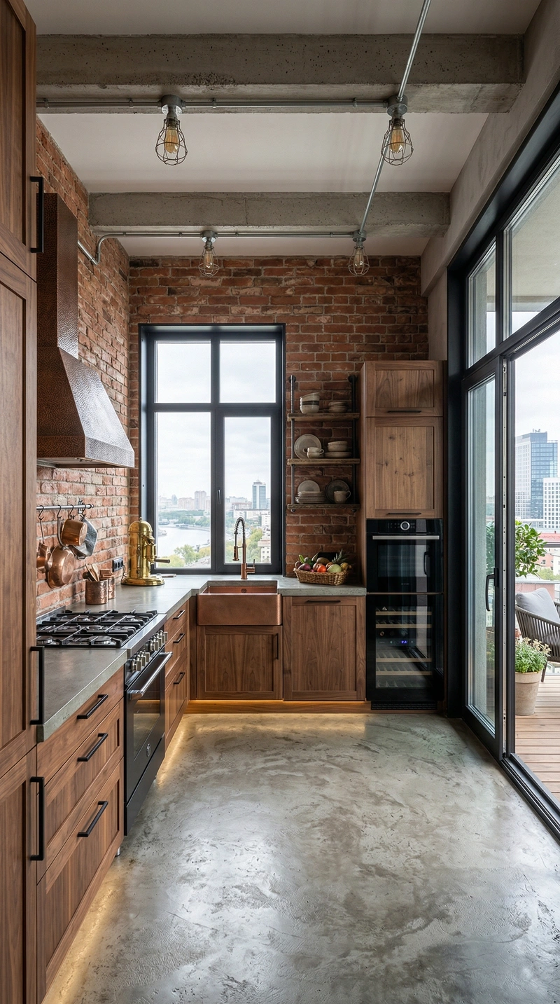 Дизайн кухни в стиле Лофт — фото интерьера от нейросети RoomGPT