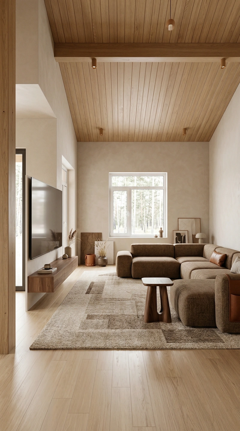 Дизайн гостиной в стиле Сканди — фото интерьера от нейросети RoomGPT