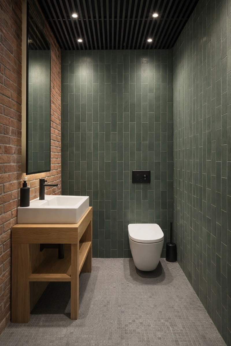 Дизайн интерьера в стиле Лофт — Ванная от нейросети RoomGPT