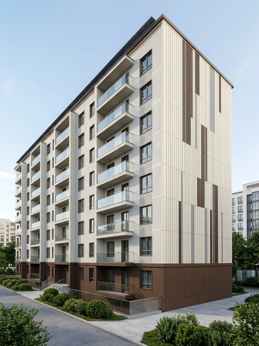 Дизайн фасада в стиле Хай-тек — Фасад от нейросети RoomGPT