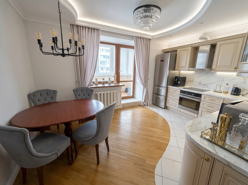 Дизайн интерьера в стиле Неоклассика — Кухня от нейросети RoomGPT