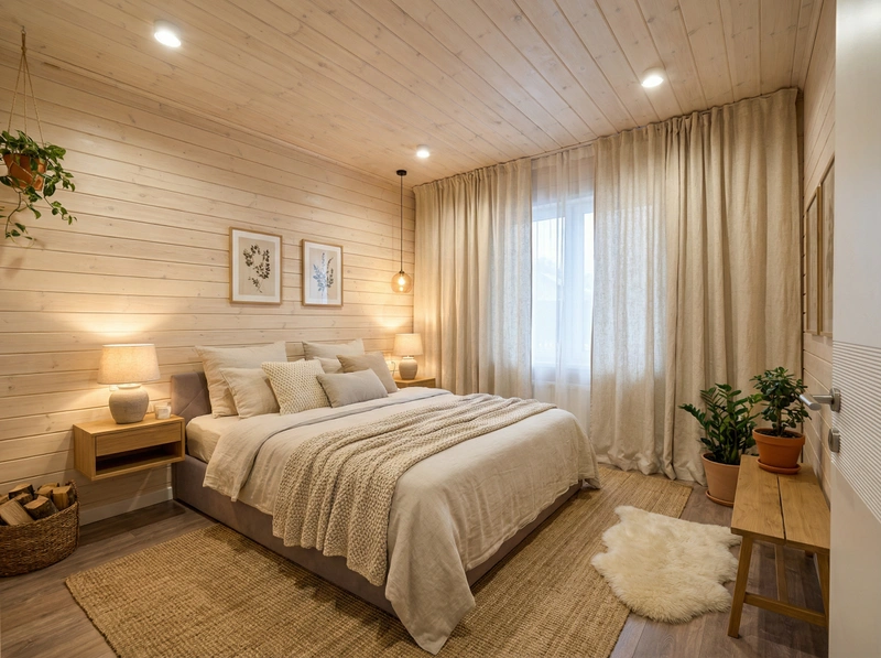 Дизайн интерьера в стиле Хюгге — Спальня от нейросети RoomGPT