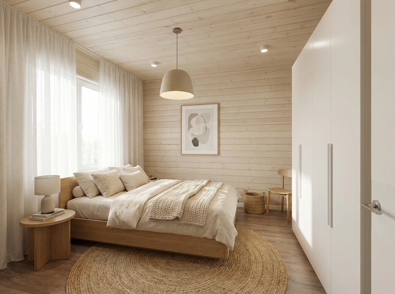 Дизайн интерьера в стиле Сканди — Спальня от нейросети RoomGPT