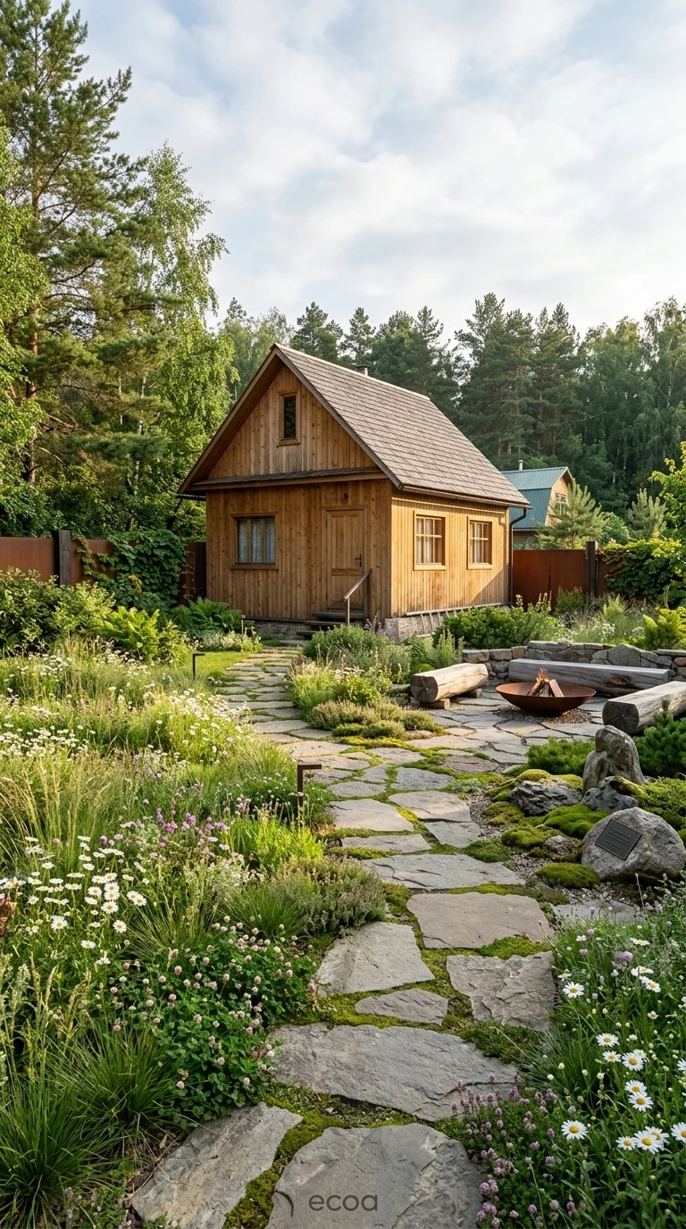 Дизайн участка в стиле Эко/Натуральный — фото участка от нейросети RoomGPT