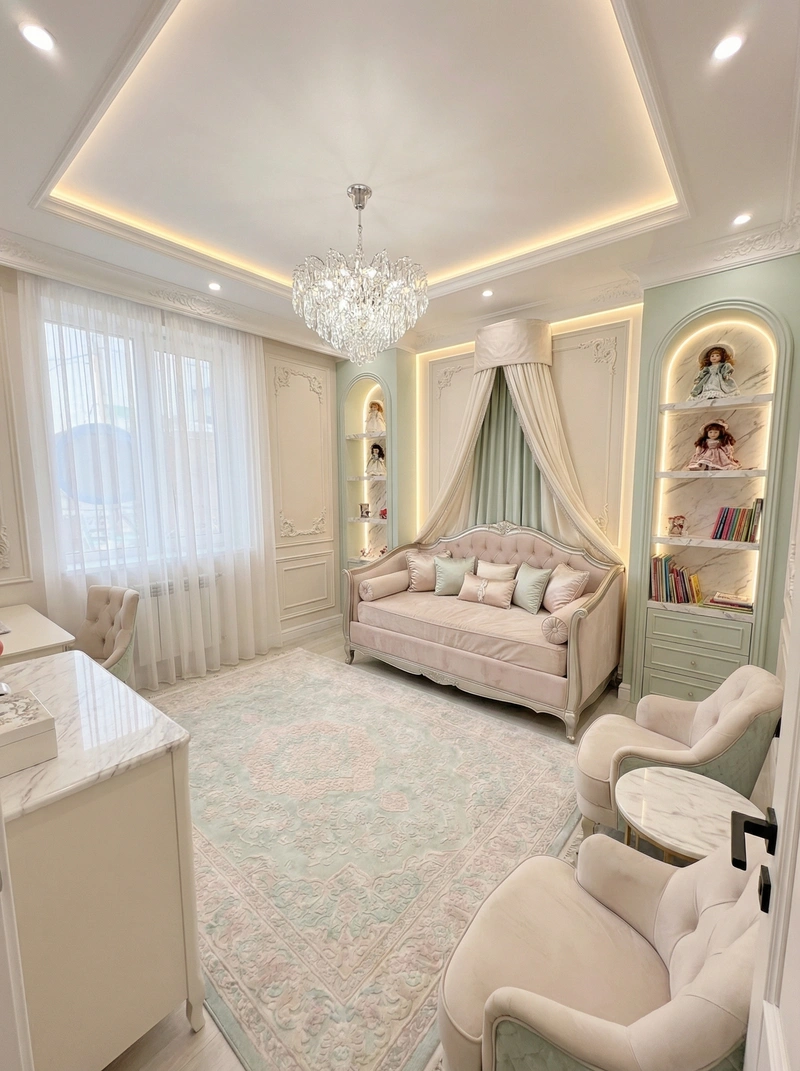 Дизайн детской в стиле Классика — фото интерьера от нейросети RoomGPT