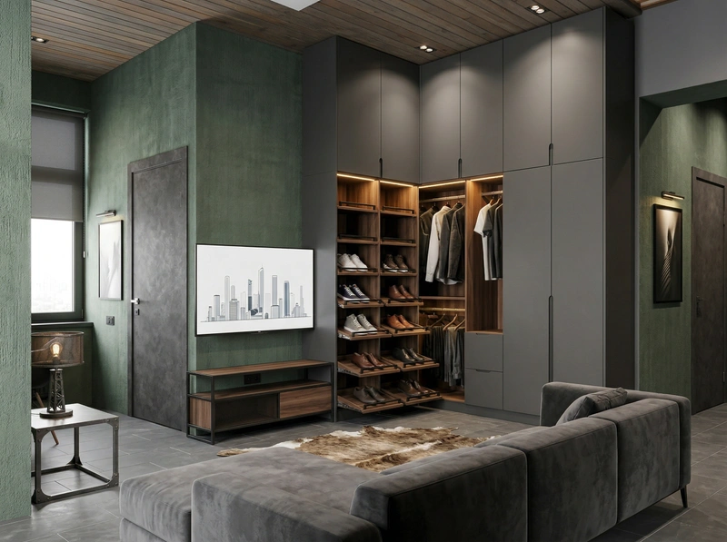 Дизайн гостиной в стиле Лофт — фото интерьера от нейросети RoomGPT