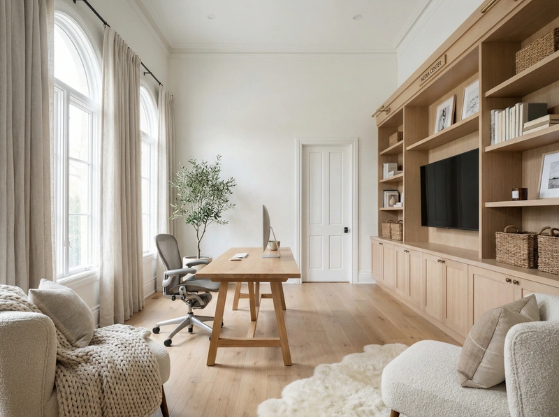 Дизайн интерьера в стиле Хюгге — Кабинет от нейросети RoomGPT