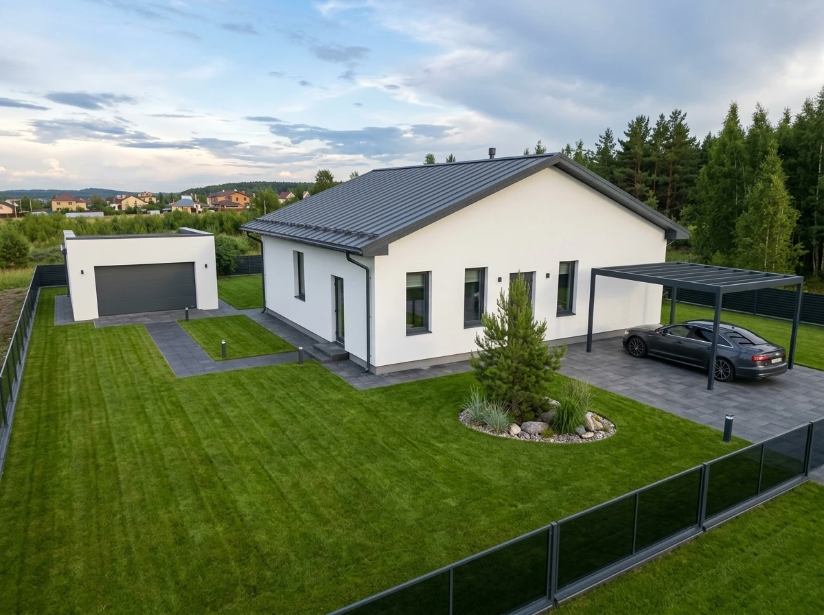 Ландшафтный дизайн в стиле Минимализм — Участок от нейросети RoomGPT