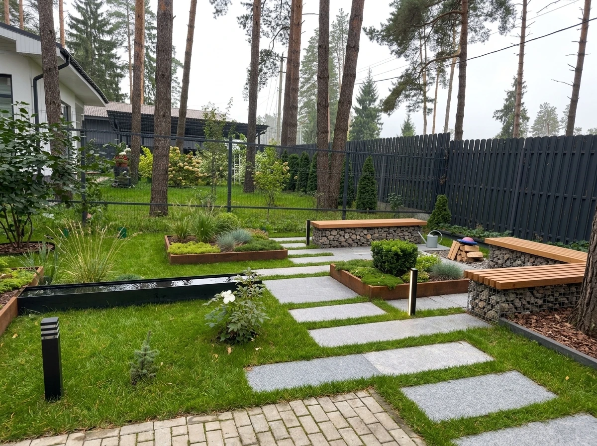 Ландшафтный дизайн в стиле Сканди — Участок от нейросети RoomGPT