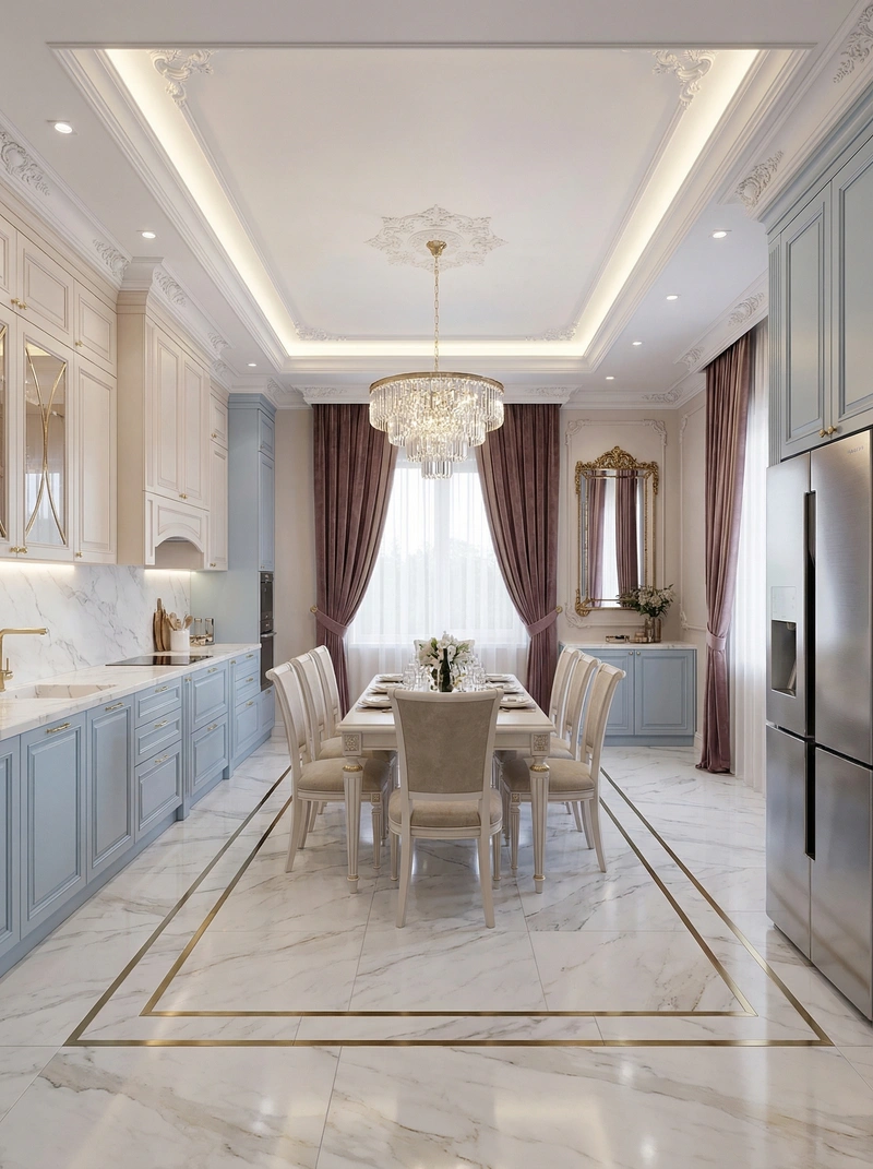Дизайн интерьера в стиле Неоклассика — Кухня от нейросети RoomGPT