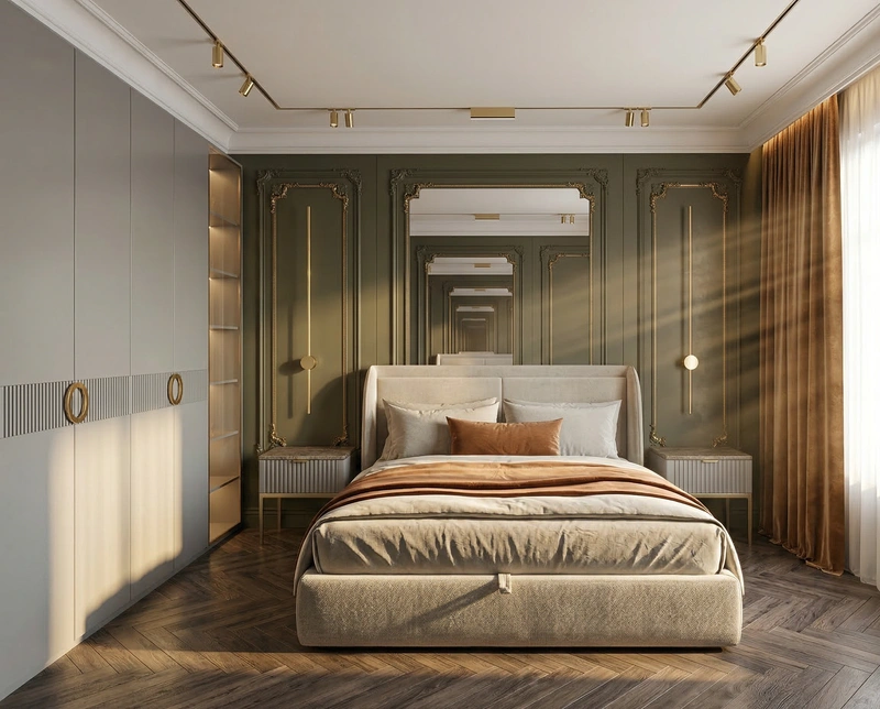 Дизайн спальни в стиле Классика — фото интерьера от нейросети RoomGPT