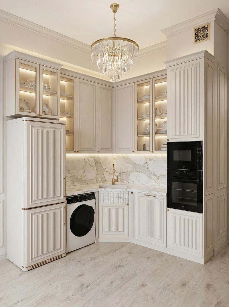 Дизайн кухни в стиле Неоклассика — фото интерьера от нейросети RoomGPT