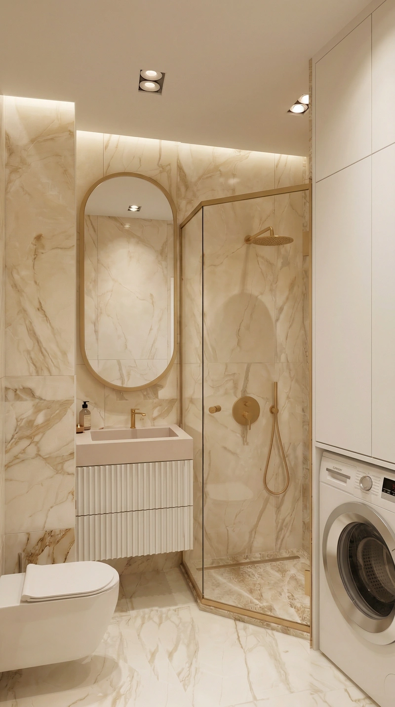 Дизайн интерьера в стиле Минимализм — Ванная от нейросети RoomGPT