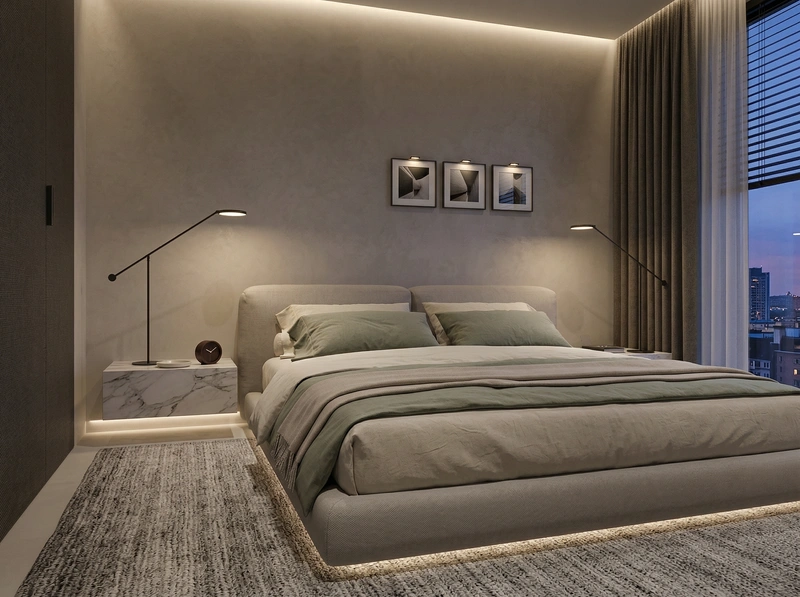 Дизайн интерьера в стиле Минимализм — Спальня от нейросети RoomGPT