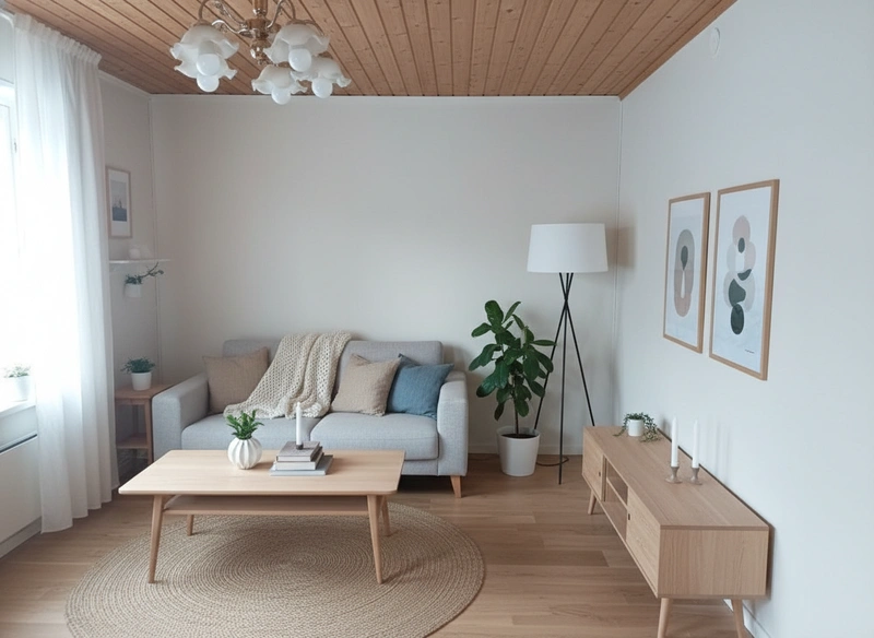 Дизайн интерьера в стиле Хюгге — Гостиная от нейросети RoomGPT