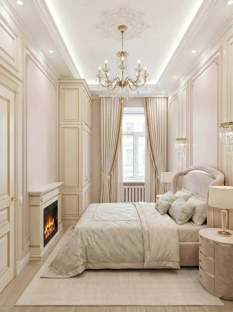 Дизайн интерьера в стиле Неоклассика — Спальня от нейросети RoomGPT