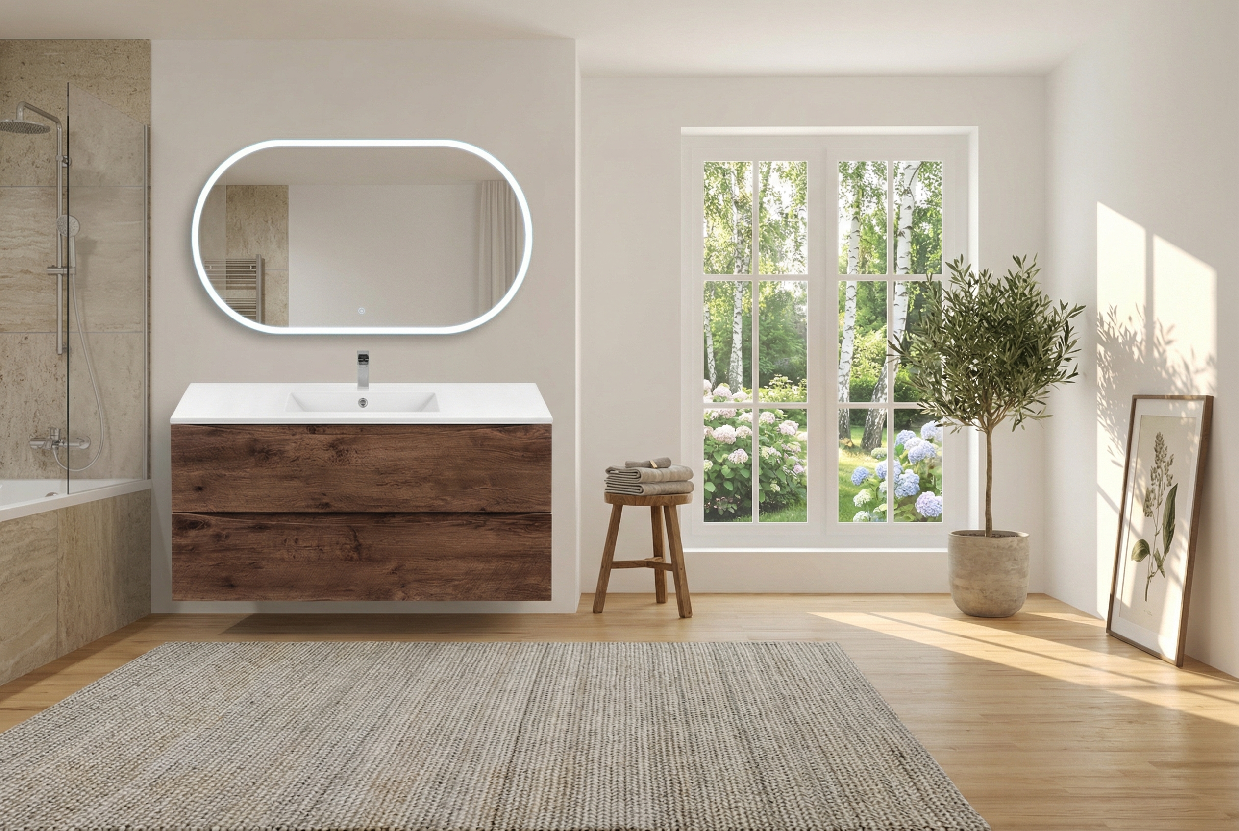 Дизайн ванной в стиле Сканди — фото интерьера от нейросети RoomGPT