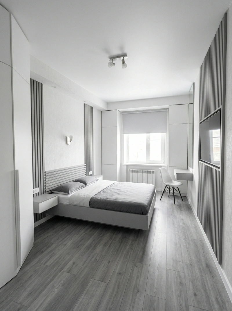 Дизайн спальни в стиле Без стиля — фото интерьера от нейросети RoomGPT