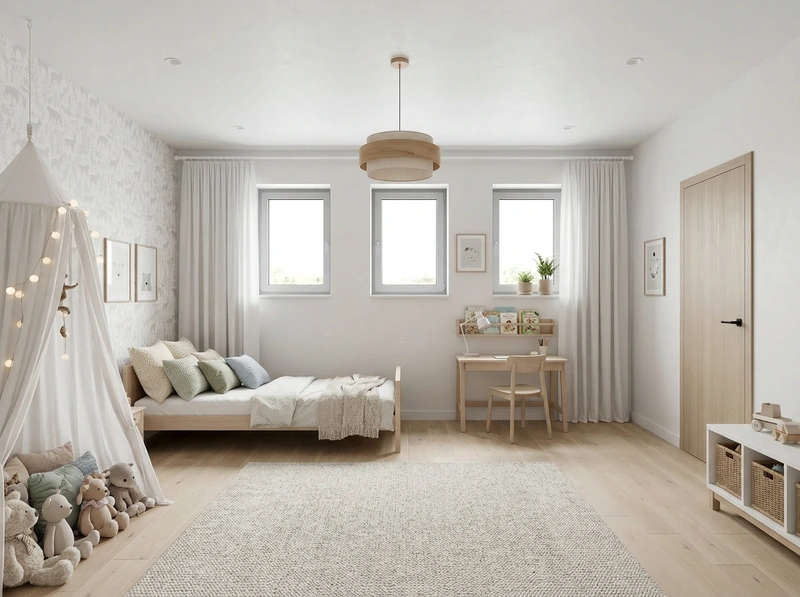 Дизайн детской в стиле Хюгге — фото интерьера от нейросети RoomGPT