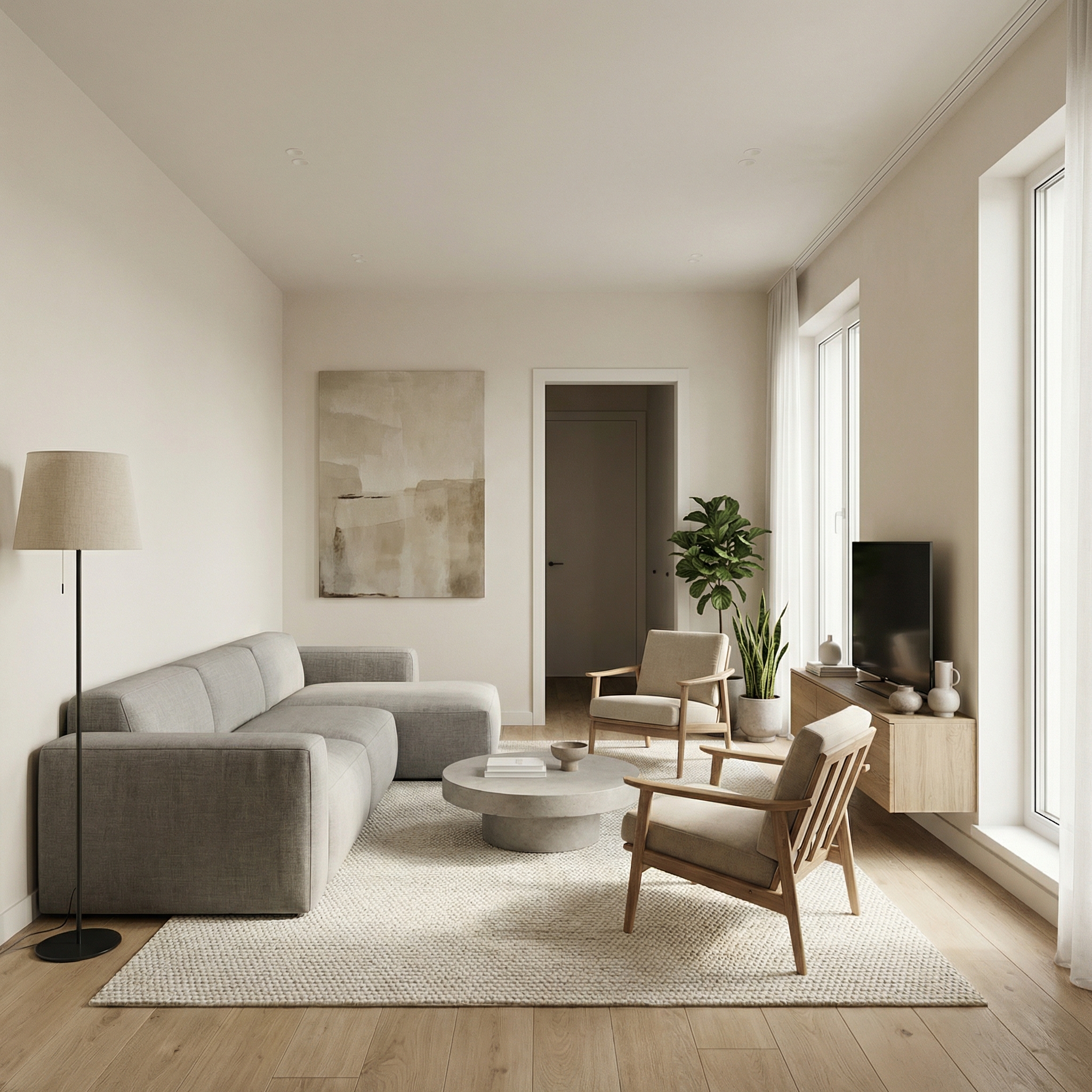 Дизайн гостиной в стиле Минимализм — фото интерьера от нейросети RoomGPT