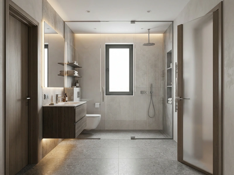 Дизайн интерьера в стиле Контемпорари — Ванная от нейросети RoomGPT