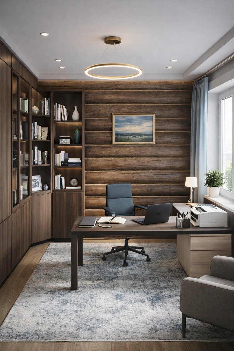 Дизайн интерьера в стиле Контемпорари — Кабинет от нейросети RoomGPT