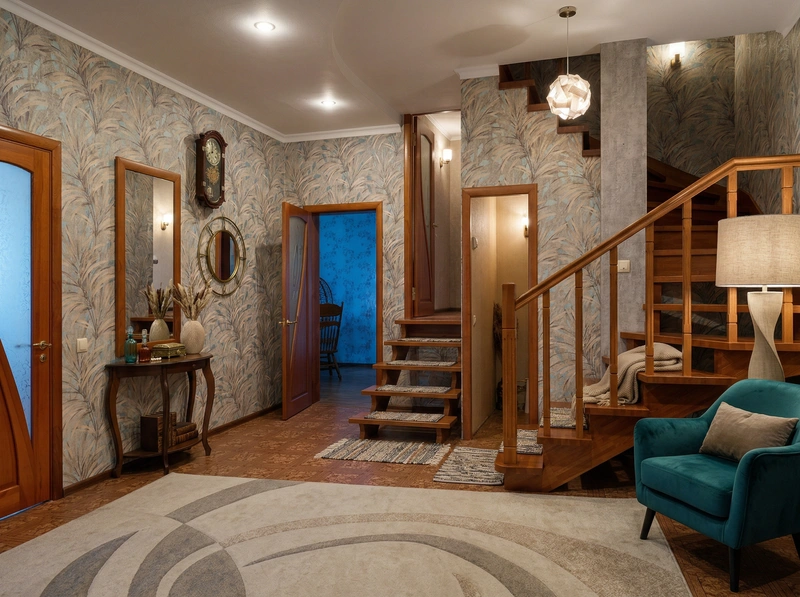 Дизайн интерьера в стиле Эклектика — Гостиная от нейросети RoomGPT