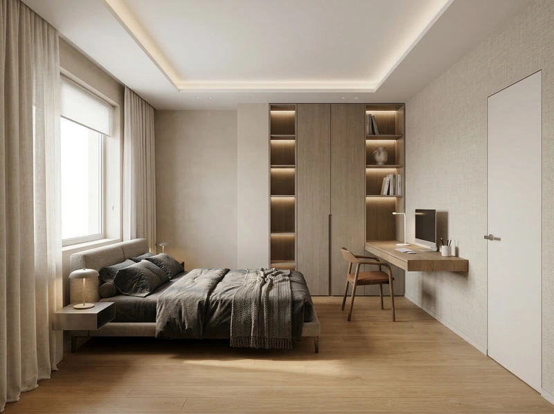 Дизайн интерьера в стиле Минимализм — Спальня от нейросети RoomGPT