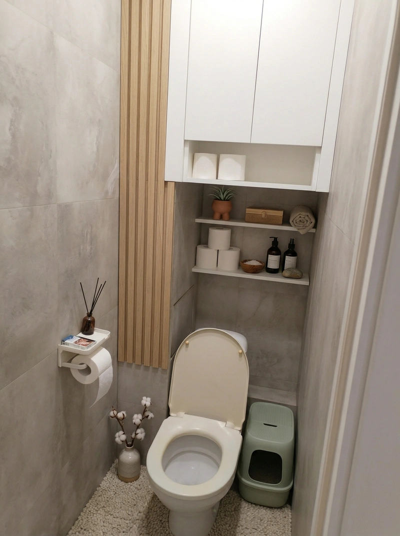 Дизайн ванной в стиле Хюгге — фото интерьера от нейросети RoomGPT