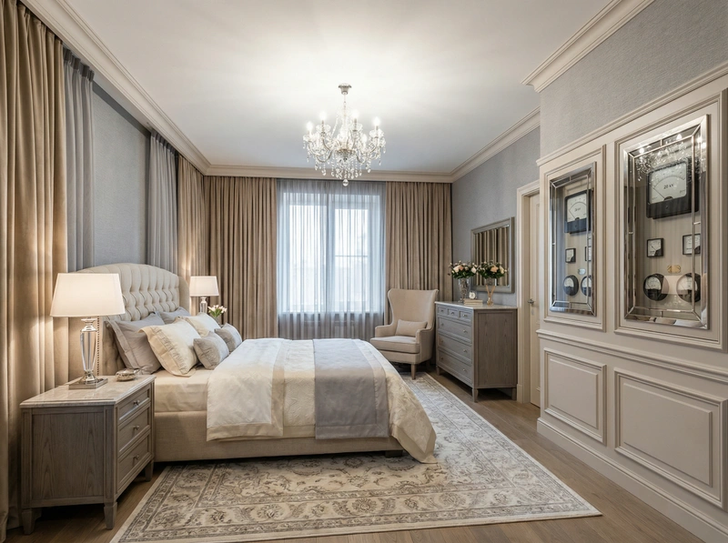 Дизайн интерьера в стиле Классика — Спальня от нейросети RoomGPT
