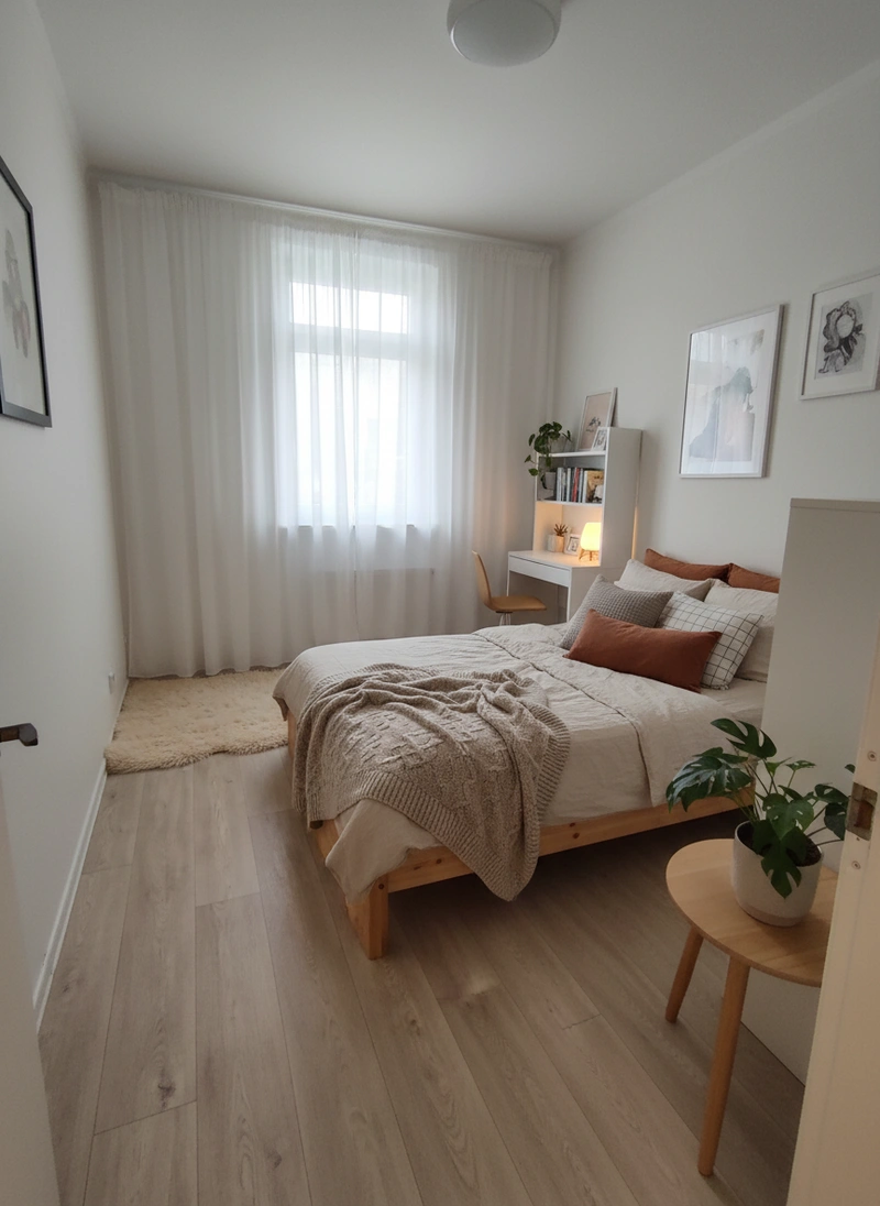 Дизайн интерьера в стиле Хюгге — Спальня от нейросети RoomGPT