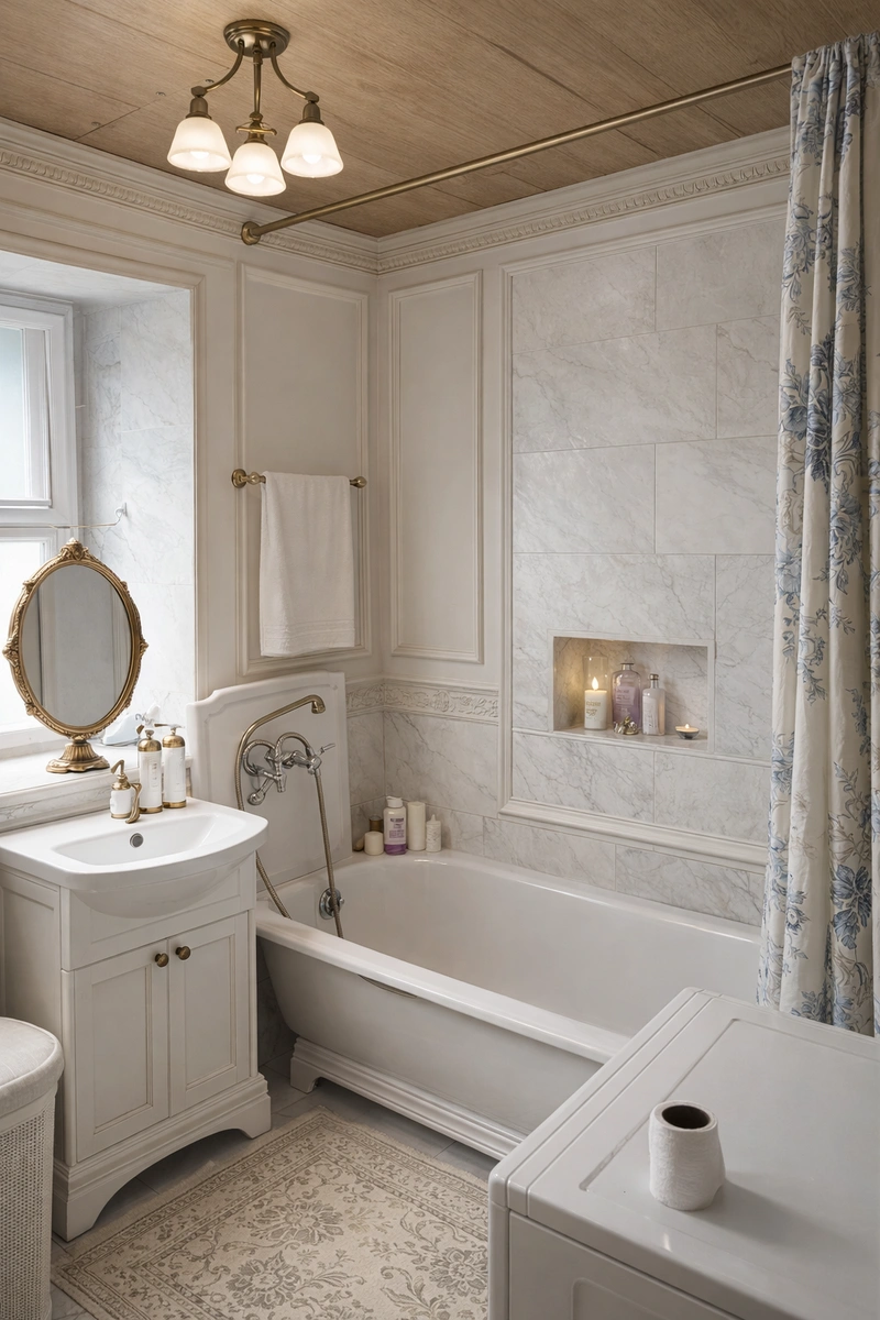 Дизайн интерьера в стиле Классика — Ванная от нейросети RoomGPT