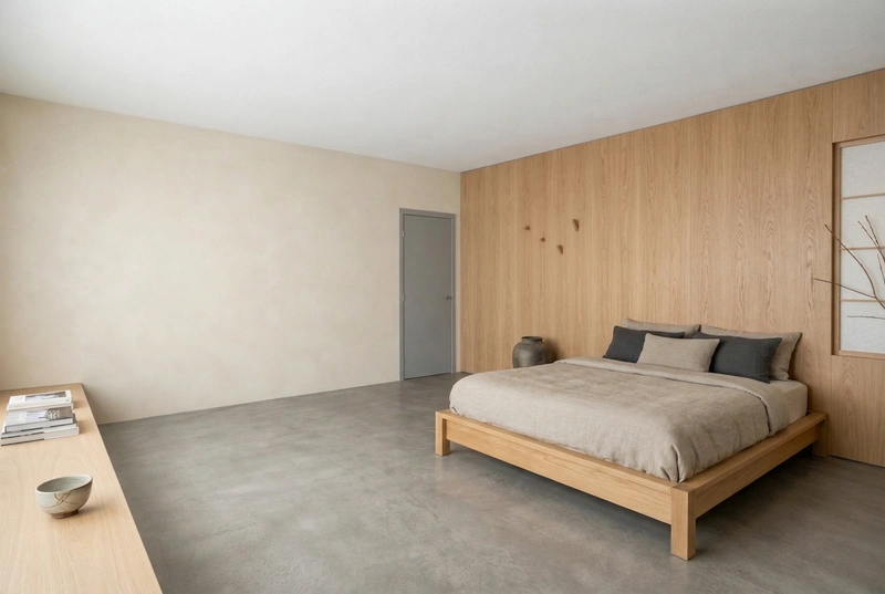 Дизайн спальни в стиле Japandi — фото интерьера от нейросети RoomGPT