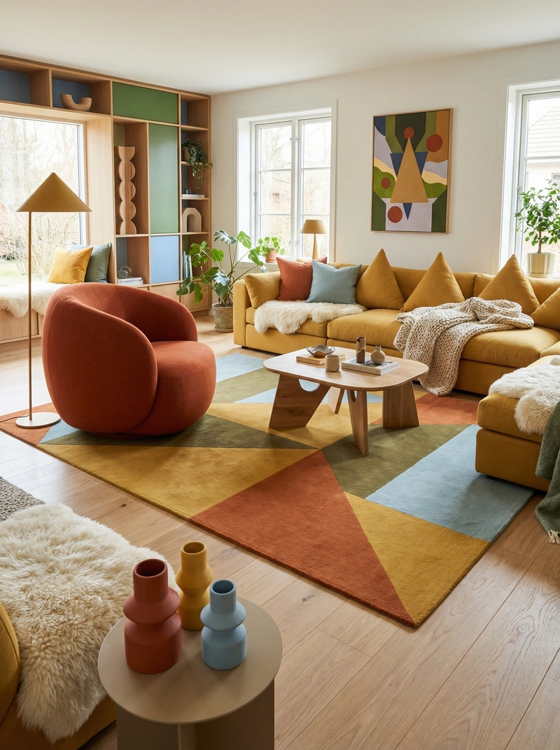 Дизайн интерьера в стиле Хюгге — Гостиная от нейросети RoomGPT