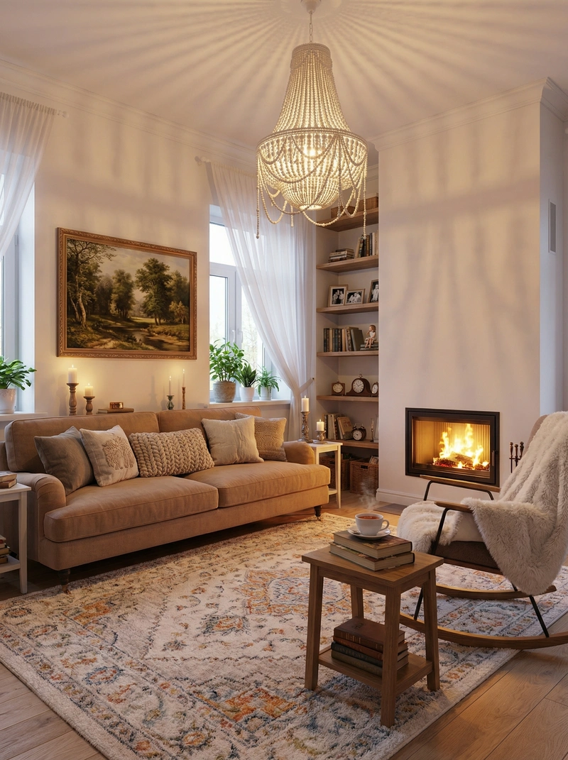 Дизайн интерьера в стиле Хюгге — Гостиная от нейросети RoomGPT