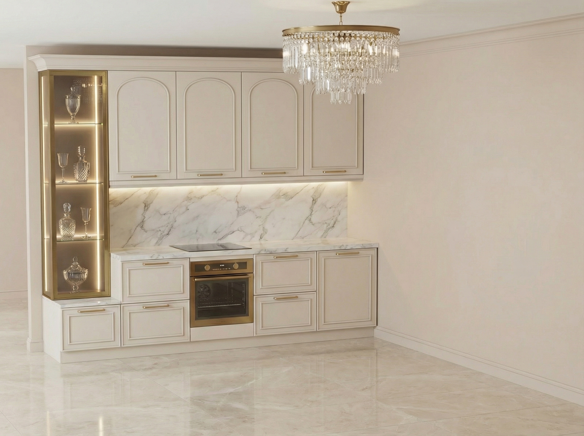 Дизайн кухни в стиле Неоклассика — фото интерьера от нейросети RoomGPT