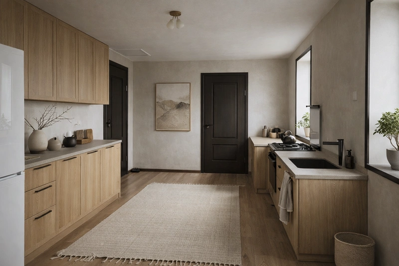 Дизайн кухни в стиле Japandi — фото интерьера от нейросети RoomGPT