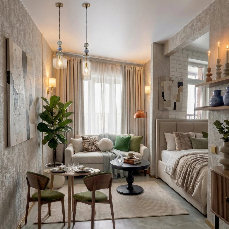 Дизайн спальни в стиле Контемпорари — фото интерьера от нейросети RoomGPT