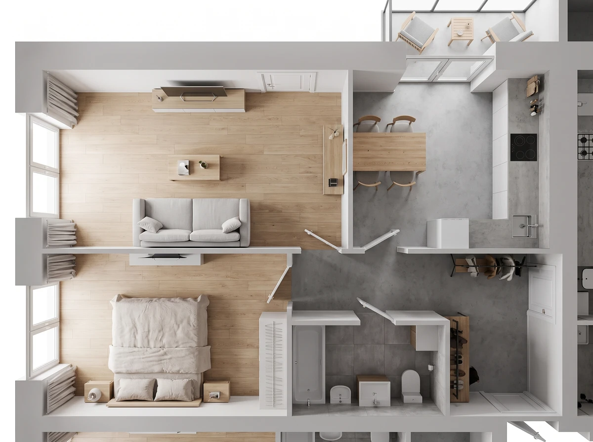 Дизайн гостиной в стиле Минимализм — фото интерьера от нейросети RoomGPT
