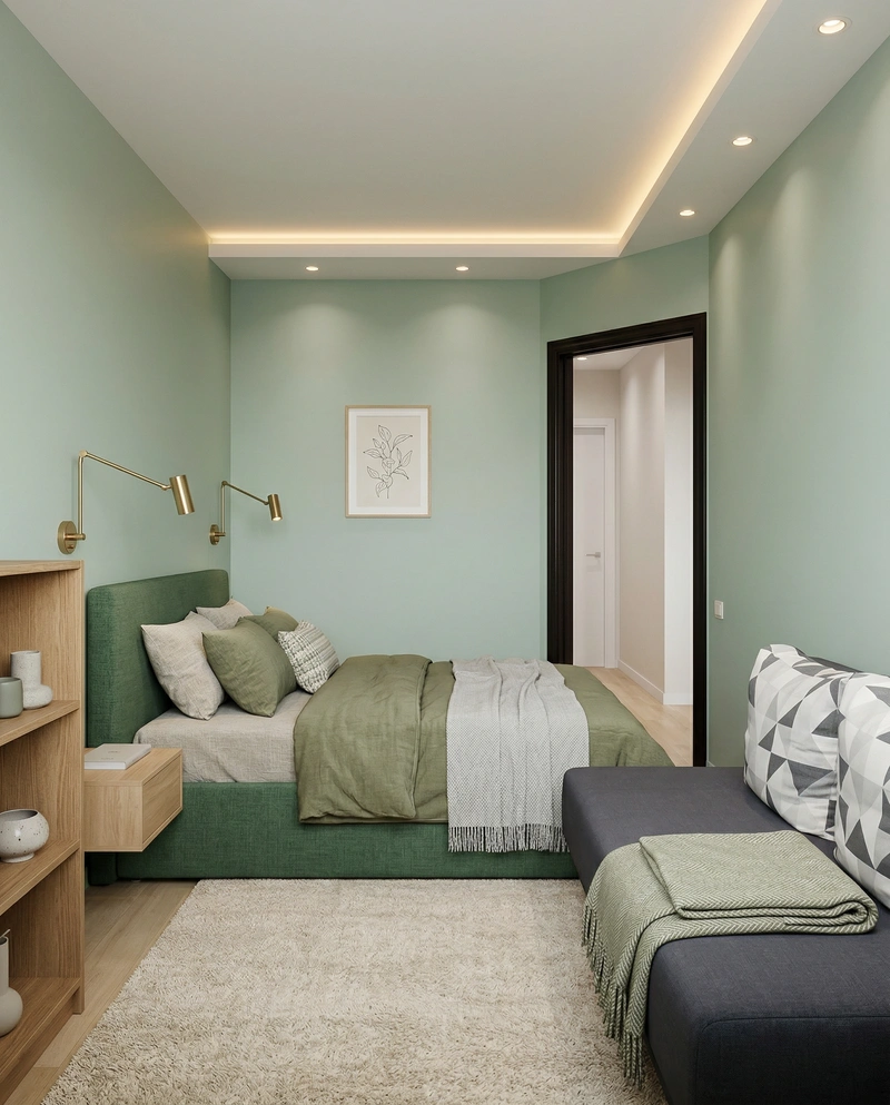 Дизайн интерьера в стиле Сканди — Спальня от нейросети RoomGPT