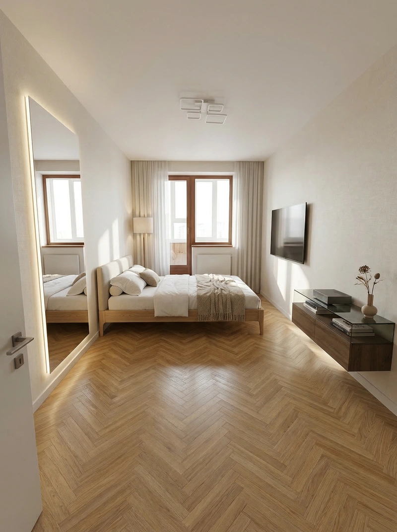 Дизайн интерьера в стиле Минимализм — Спальня от нейросети RoomGPT